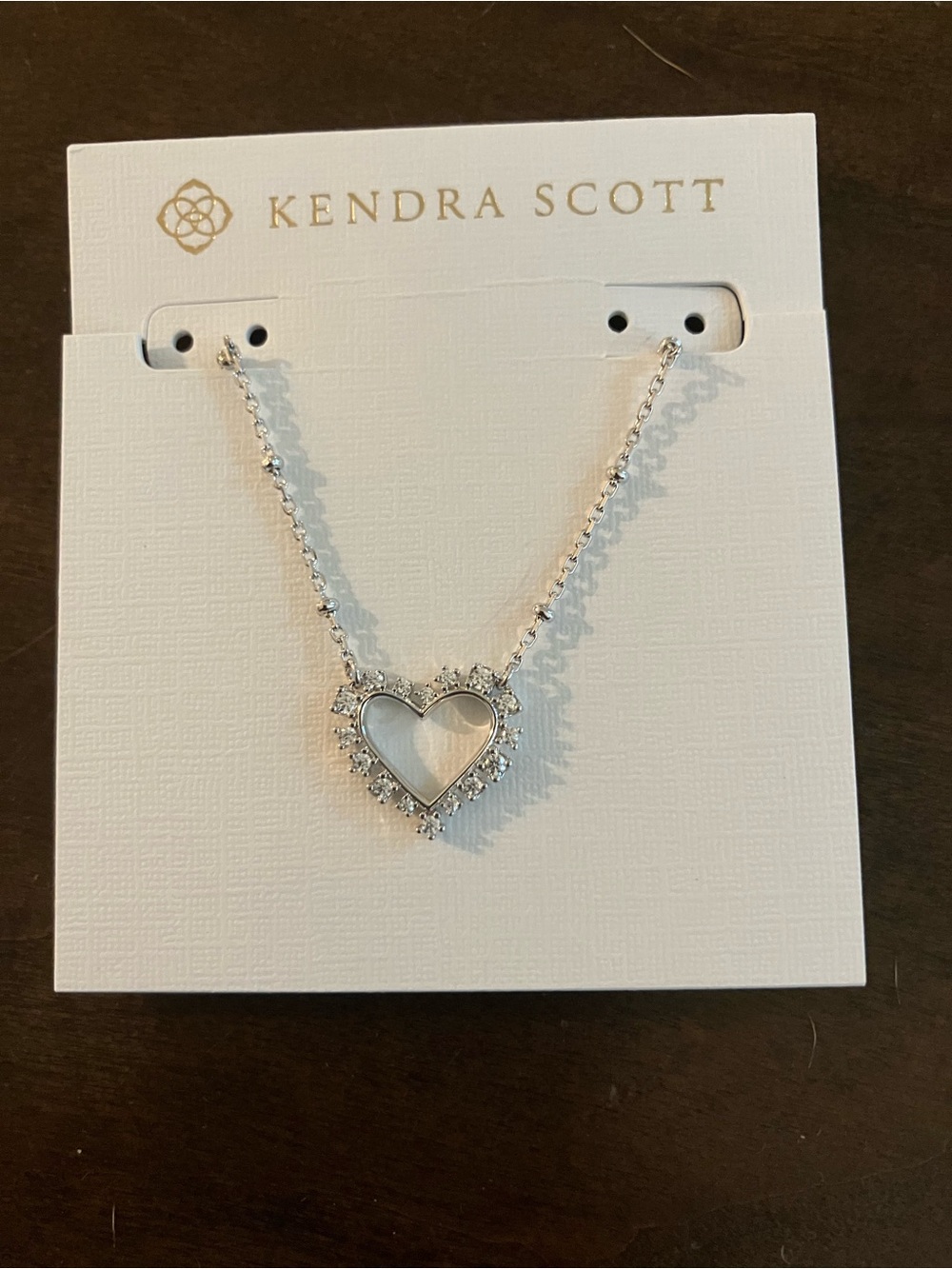 Authentic Kendra Scott Ari Heart Crystal Pendant Necklace (retired design) NWT